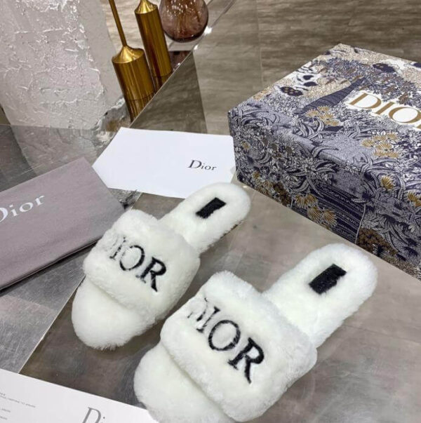 Dior White Slippers