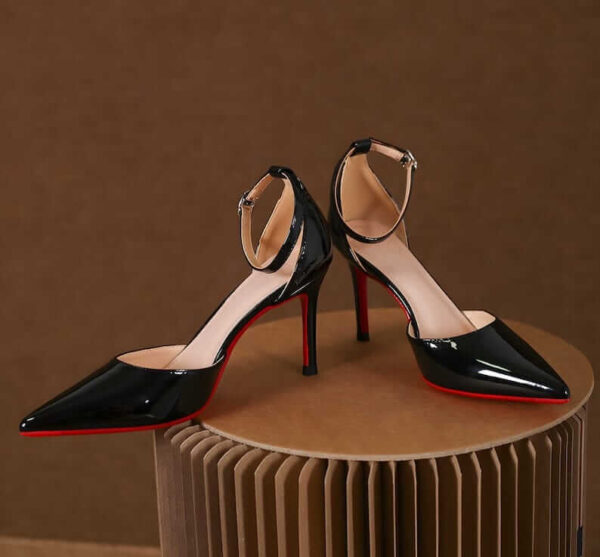 Christian Louboutin Inspired Red Bottom High Heel Ankle Strap Stiletto Pumps for Elegant Glamourous Women from Kate Louboutin - Image 4