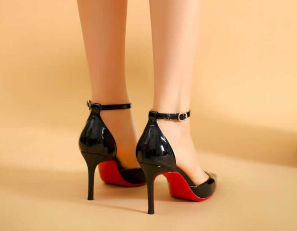 Christian Louboutin Inspired Red Bottom High Heel Ankle Strap Stiletto Pumps for Elegant Glamourous Women from Kate Louboutin - Image 3